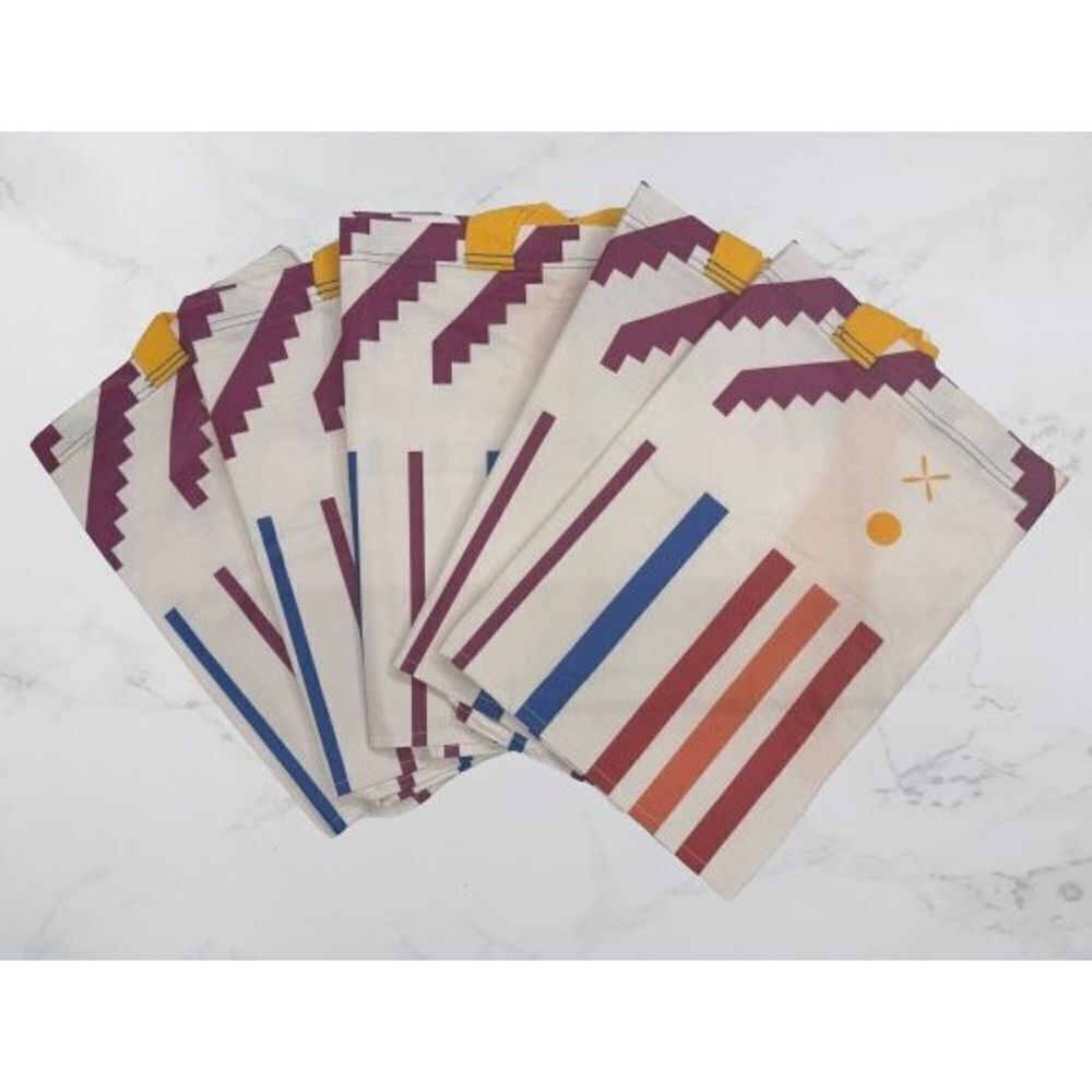 5x IKEA OMSESIDIG Marisol Centeno Large Bag Southwest Aztec Pattern